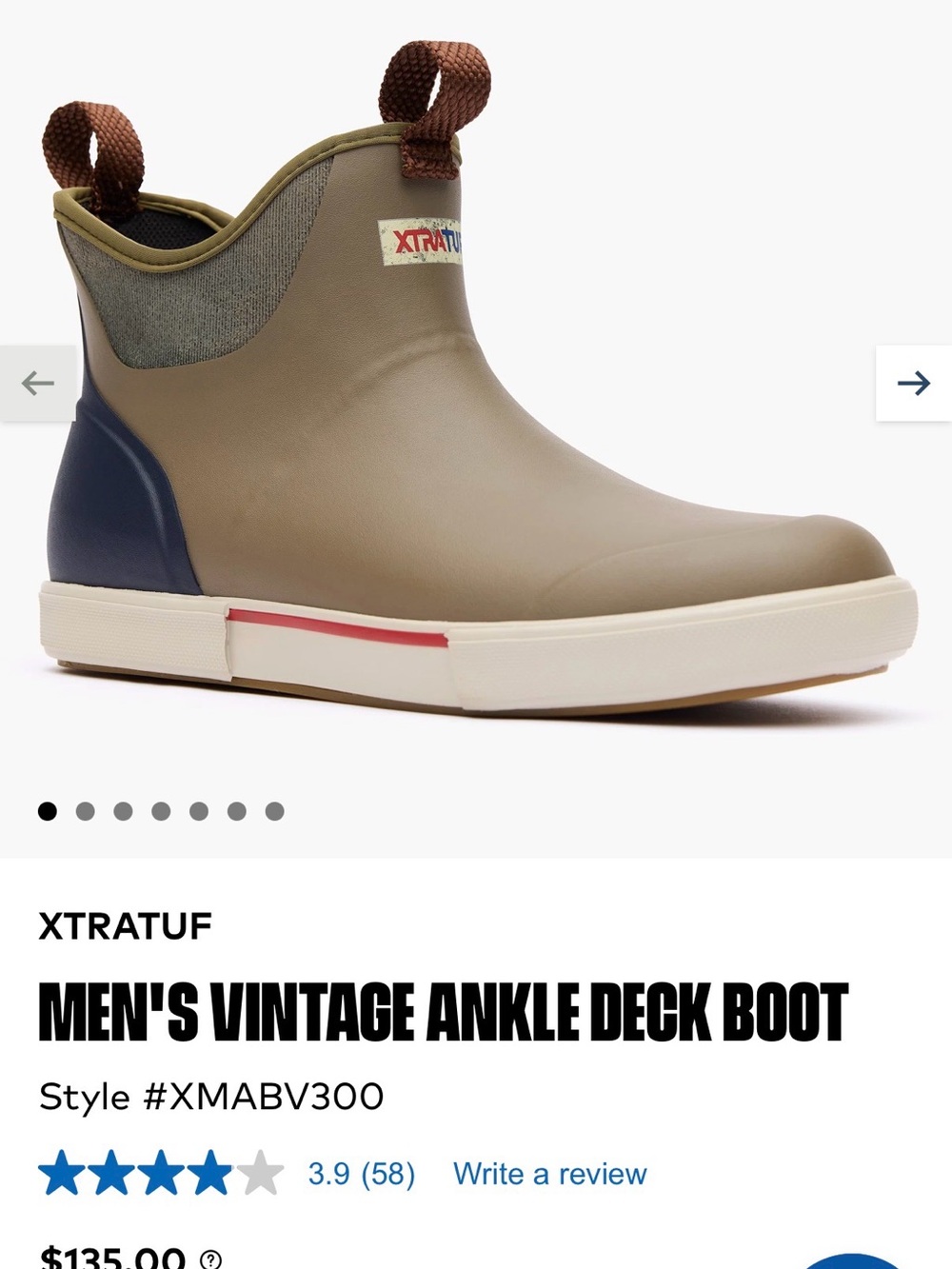 Men's Vintage Ankle Deck Boot - Olive with Tan Accents